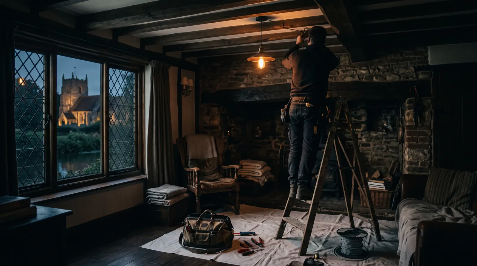 Electrician arriving at a home in Sturry